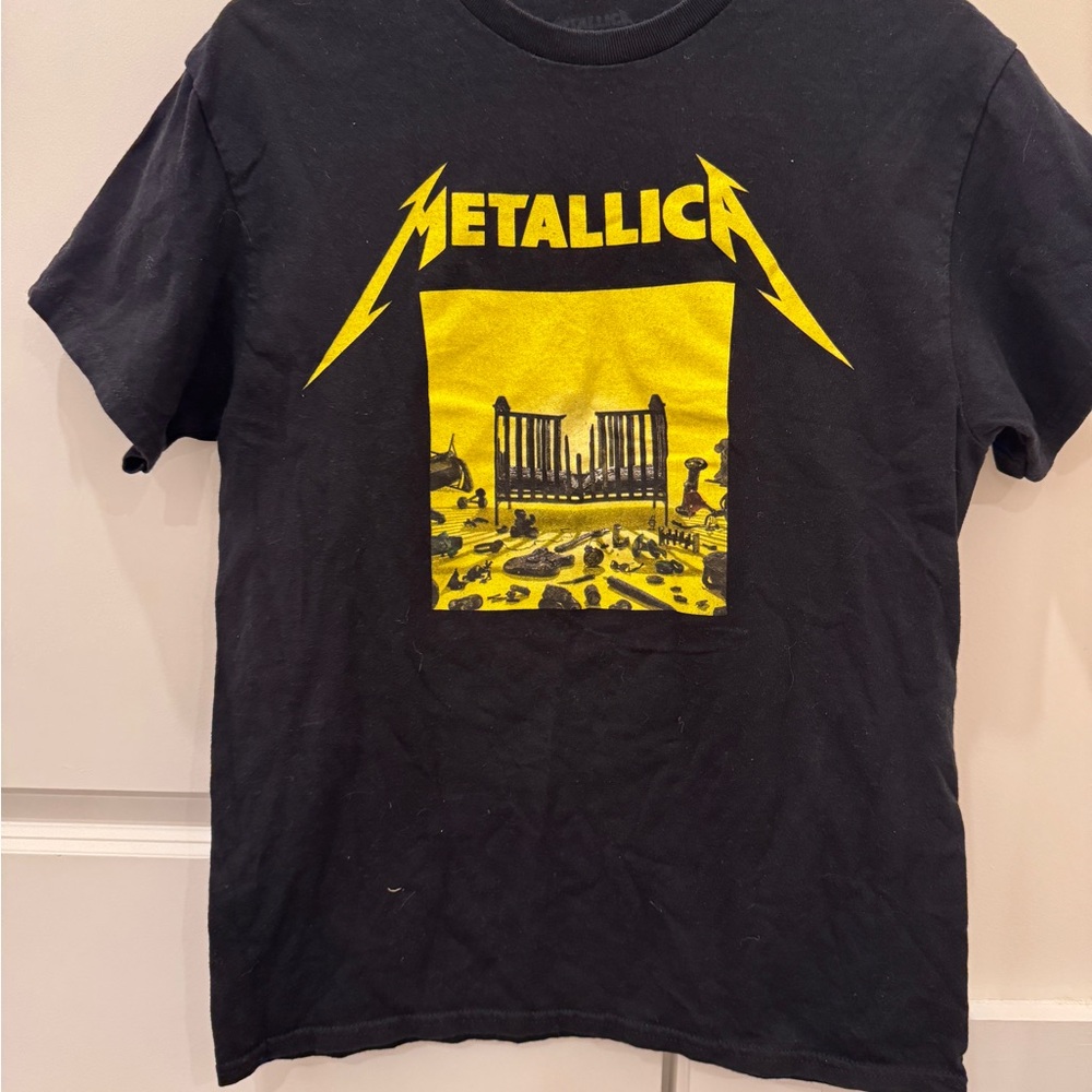 Metallica Black T-Shirt with Yellow Graphic